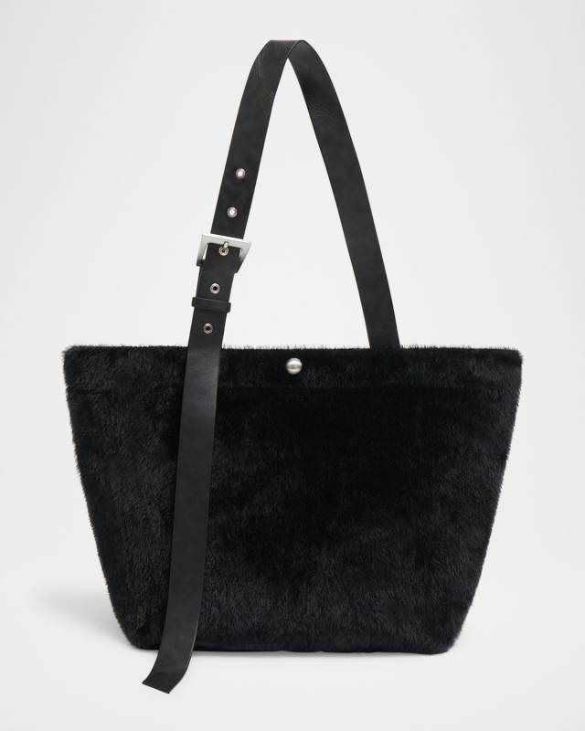Esti Buckle Faux Hair Tote Bag